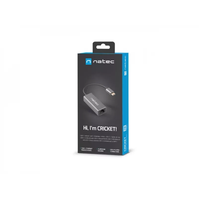NATEC Cricket USB 3.2 Gen 1 Type-C Grau Ethernet Hub 1000 Mbit/s