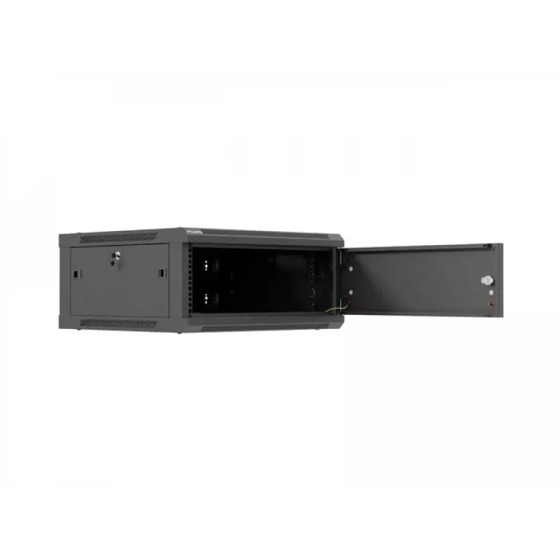 Wandmontierbarer 19-Zoll-Netzwerkschrank LANBERG 4U 600×600 mm, schwarz