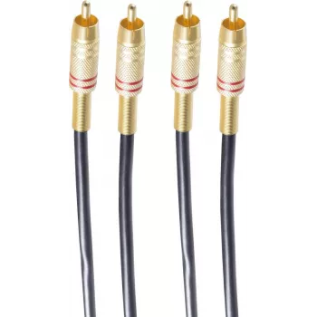 shiverpeaks BASIC-S 2x RCA - 2x RCA 1,5 m Audiokabel 1,5 m 2 x RCA Schwarz - Gold (BS40222)