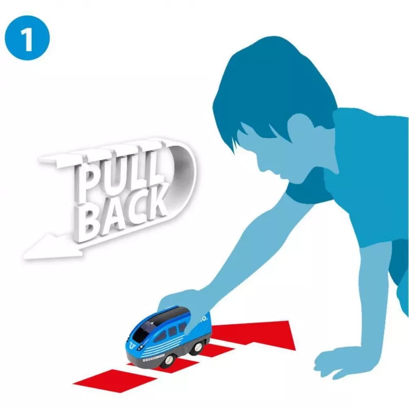 Train BRIO World Pull Back Train Schwarz Blau 36019