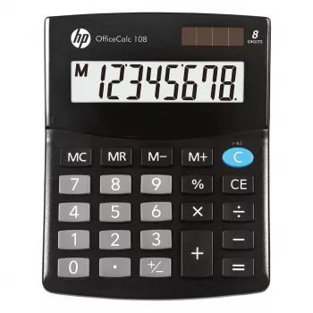 Tischrechner HP HPKOC108 — schwarz, 108 Funktionen, kompaktes Design