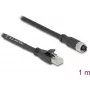 Netzwerkkabel DeLOCK 80589 M12 auf RJ-45 Cat5e 1m Schwarz