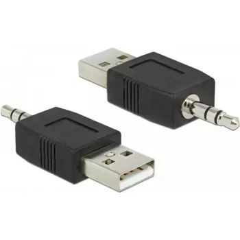 Kabel-Adapter DeLOCK 66069 USB A auf 3,5 mm Schwarz