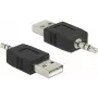 Kabel-Adapter DeLOCK 66069 USB A auf 3,5 mm Schwarz