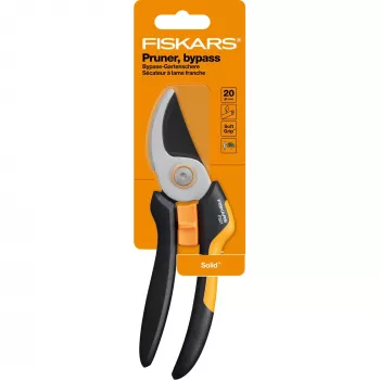 Fiskars Solid M P321 Gartenschere Bypass Schwarz, Orange