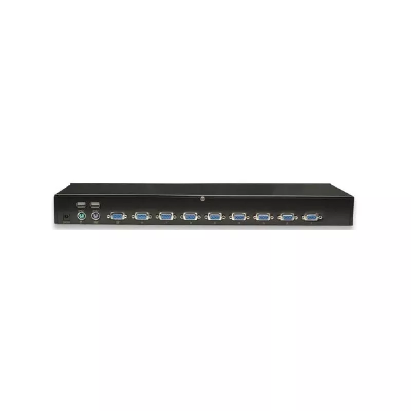 Intellinet 8-Port Rackmount KVM Switch, Combo USB + PS/2, On-Screen-Display, Kabel im Lieferumfang (Euro 2-Pin Stecker)