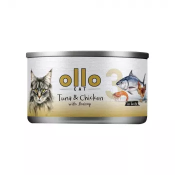 Ollo Thunfisch & Hähnchen mit Garnelen in Brühe Nr. 3 70g