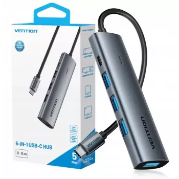 Hub 5v1 USB-C 3.0 Vention 0,15m