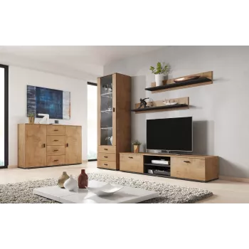 Cama living room sideboard UNI lefkas oak/Schwarz
