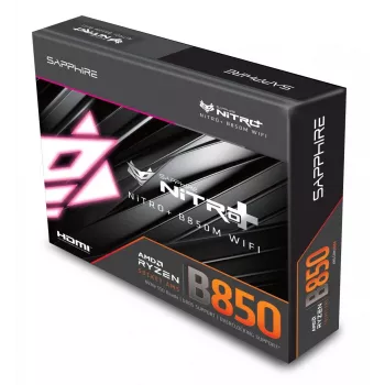 Motherboard Sapphire NITRO+ B850M WIFI — AMD B850, Sockel AM5, micro ATX, DDR5, 4x DIMM, Wi‑Fi 6, 2,5Gb LAN, 2x M.2