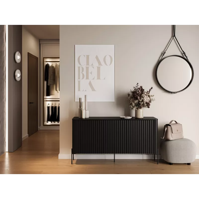 Cama VERA Kommode 150x40x80 schwarz matt