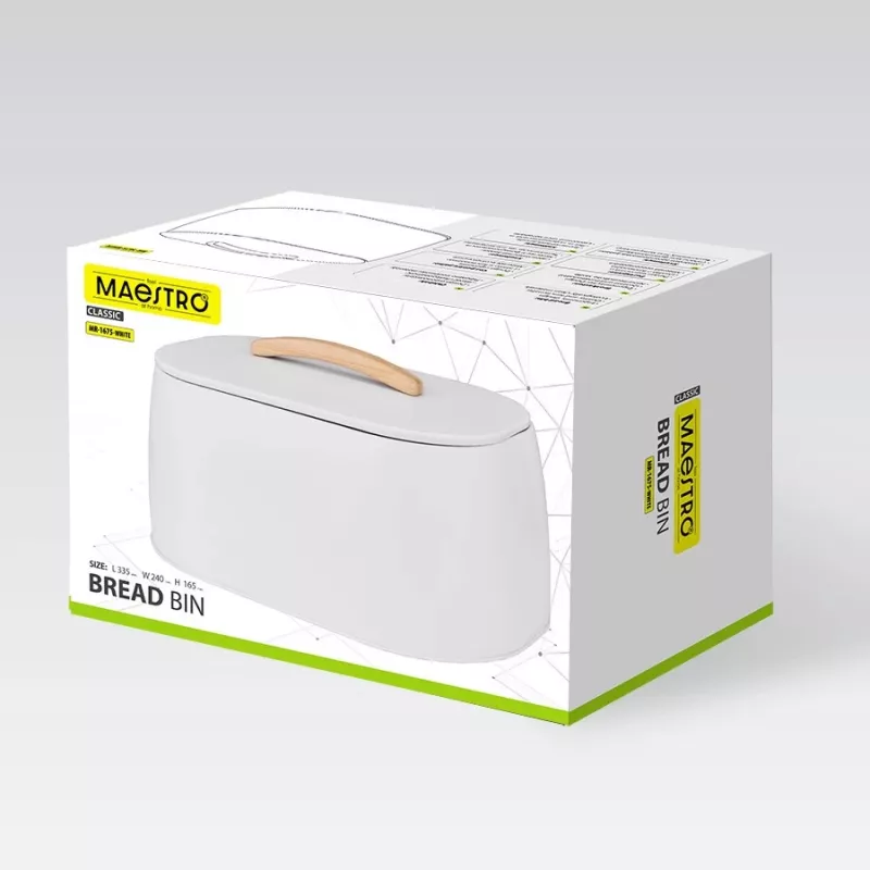 Brotkasten Maestro MR-1675-WHITE — weißer Brotkasten