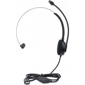 Manhattan Mono On-Ear Headset (USB), Mikrofonarm (gepolstert), Verkaufsbox-Verpackung, Verstellbarer Kopfbügel, In-Line-Lautstärkeregler, Ohrpolster, USB-A für Ton und Mikrofon, Kabel 1,5 m, Drei Jahre Garantie