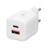 USB-Ladegerät IBOX ILUC42W 42W (max. 33W), 1×USB-C PD3.0, 1×USB-A QC3.0, 100–240V, weiß