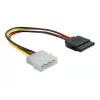 Stromkabel SATA HDD DeLOCK B40160100 4-Pin Stecker gerade 0,12 m
