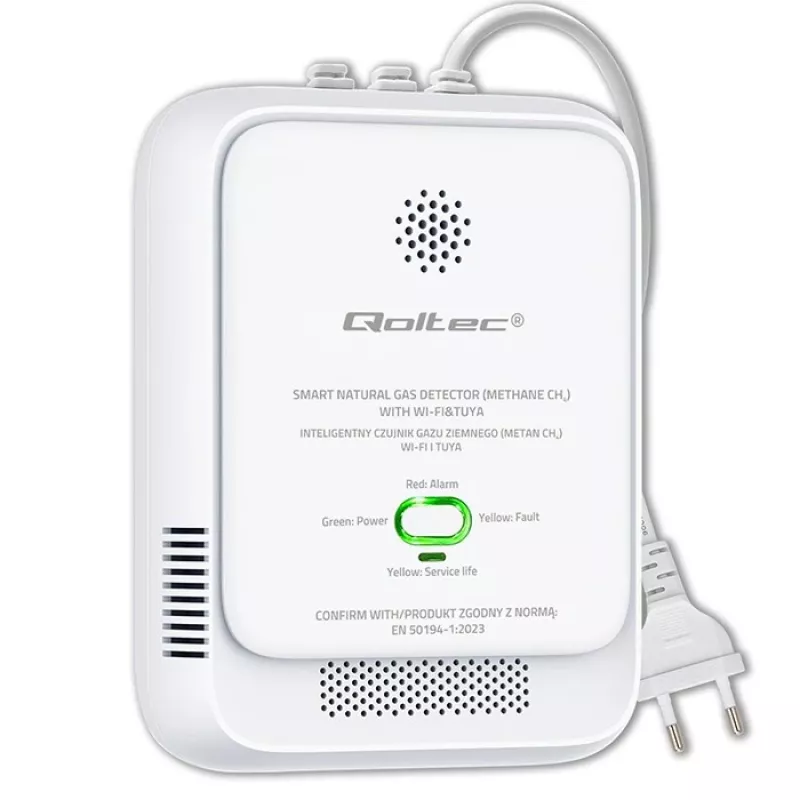 Gasleckdetektor QOLTEC NG Tuya — Erdgas (CH4)-Detektor, smart Tuya-kompatibel