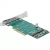 DeLOCK PCI Express x8 Karte auf 2 x interne NVMe M.2 Key M Bifurkation Low-Profile-Formfaktor
