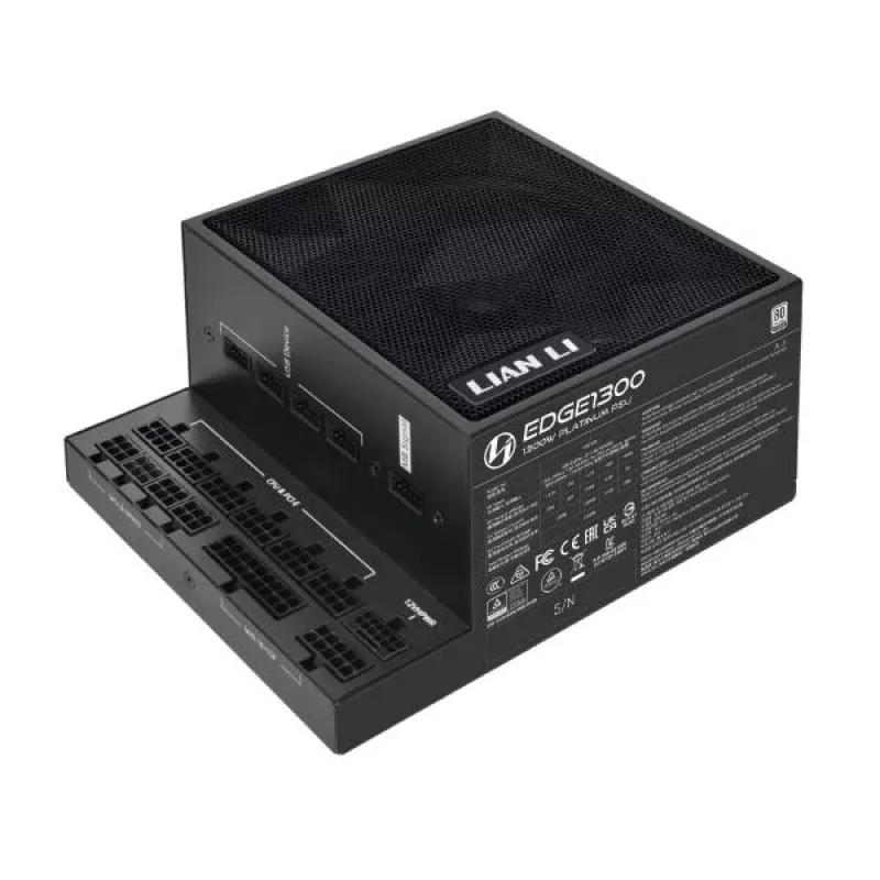 Lian Li EDGE EG1300 1300-W-Netzteil, 80 PLUS Platinum, ATX 3.1, PCIe 5.1, Schwarz