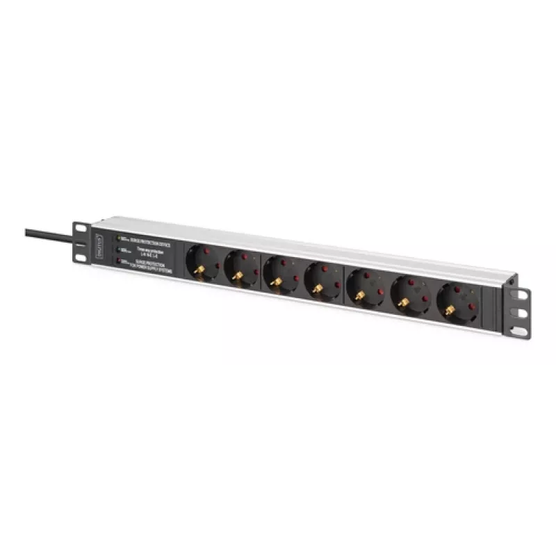 Digitus DN-95441 PDU Steckdosenleiste 7 AC-Ausgänge 1U Schwarz Silber