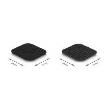 DeLOCK Klettband auf Rolle selbstklebend 45 x 50 mm Länge 5 m schwarz