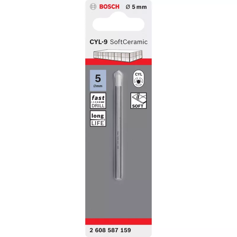 Bohrer Bosch CYL-9, 5 mm Durchmesser, 70 mm Länge, einzeln