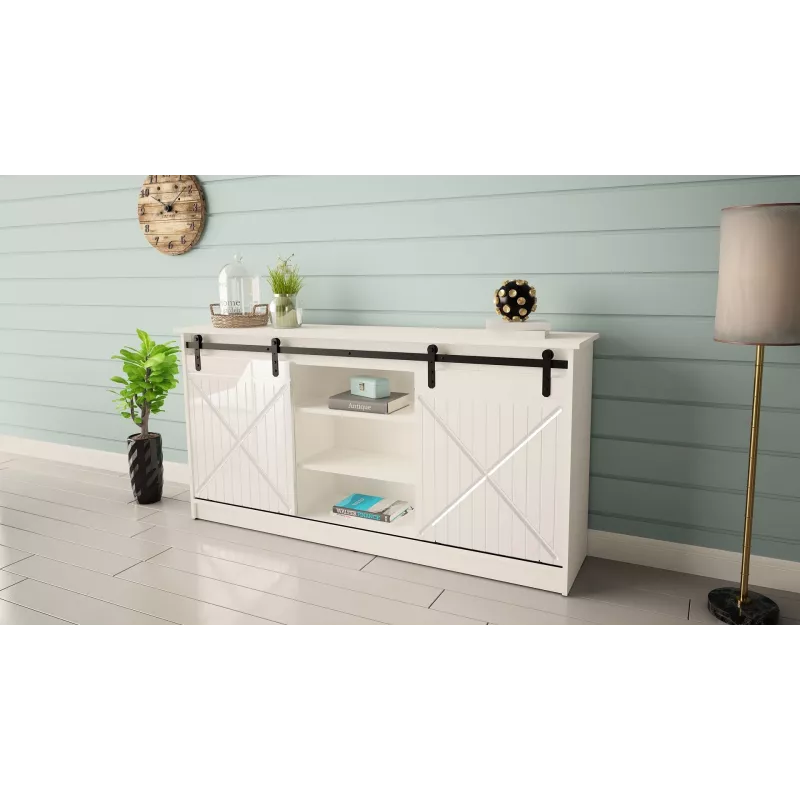 Kommode 160x80x35 GRANERO weiß/glänzend weiß