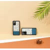 Handyhülle Man and Wood Galaxy Note 20 — blaue Blume auf Schwarz