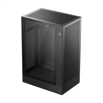 PC-Gehäuse DeepCool CH170 PLUS Tower Schwarz – micro-ATX/mini-ITX, gehärtetes Glas, USB-C, Netzteil oben