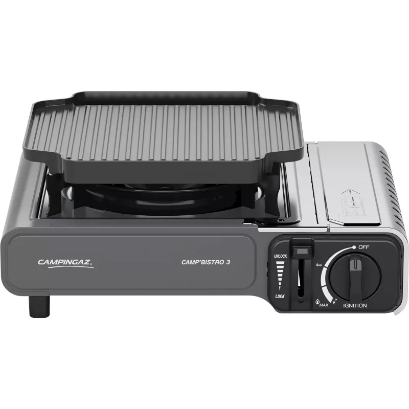 Tragbarer Campingaz CampBistro 3 Campingkocher mit Aluminium-Druckguss-Grillplatte