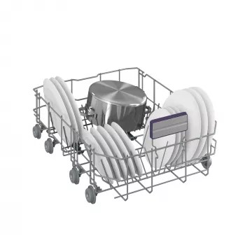 BEKO Freistehender Geschirrspüler BDFS26120WQ, Energieeffizienzklasse E, Breite 45 cm, 6 Programme, Inverter-Motor, dritte Schublade, Weiß