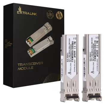 Extralink SFP-Modul SFP 1.25G 2er-Pack, 1,25 Gbit/s, LC/UPC, 850 nm, 550 m, Multimode, DOM, für HP/Aruba