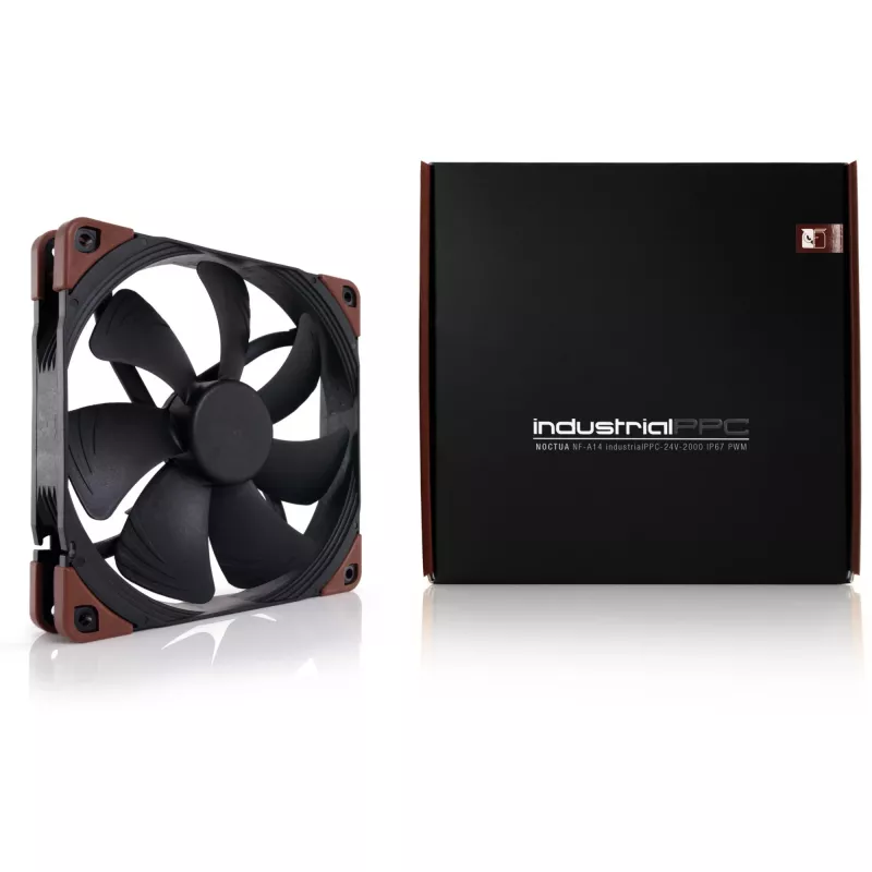 Noctua NF-A14 INDUSTRIALPPC-2000 PWM Lüfter, 140x25 mm, 12V, PWM, 500–2000 RPM, 182.5 m³/h, IP52, SSO-Lager