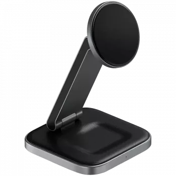 SATECHI 3-in-1 faltbare Qi2 kabellose Ladestation (Space Grau) mit Typ A-, C-, G-Steckern