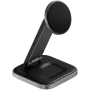 SATECHI 3-in-1 faltbare Qi2 kabellose Ladestation (Space Grau) mit Typ A-, C-, G-Steckern