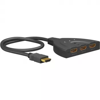 Goobay | HDMI Switch 3 zu 1 (4K @ 30 Hz) | 58487 | Schwarz | HDMI-Buchse | 3 HDMI-Buchse | 0,58 m