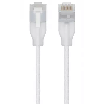 Netzwerk-Patchkabel UBIQUITI UACC-CABLE-PATCH-EL-C6A-1M-W — Cat6a, 1 m, RJ-45, transluzent weiß