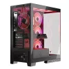 PC-Gehäuse MODECOM Volcano SPACE APEX ARGB Midi Tower, gehärtetes Glas, USB-C, unterstützt ATX/microATX/Mini-ITX, GPU bis 430 mm, CPU-Kühler bis 180 mm