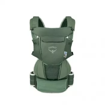 Kinderkraxe Osprey Poco Soft (Modell 10006178/818/O/S) in Grün — Rahmen-Kinderkraxe für Wanderungen mit Kleinkindern