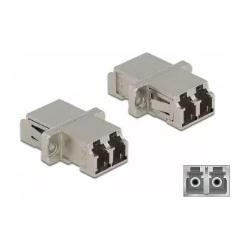 Optical Fiber Coupler DeLOCK LC Duplex weiblich auf LC Duplex weiblich Singlemode Metall