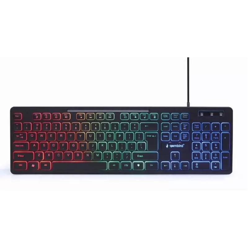 Kabelgebundene Full-Size-Tastatur mit Maus Gembird KBS-UML-01 — USB, QWERTY US, 104 Tasten, schwarz