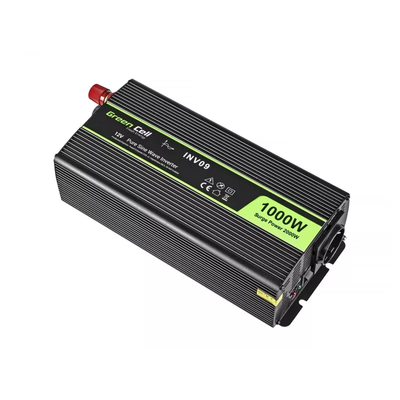 Green Cell INV09 Spannungswandler Auto 1000 W Schwarz
