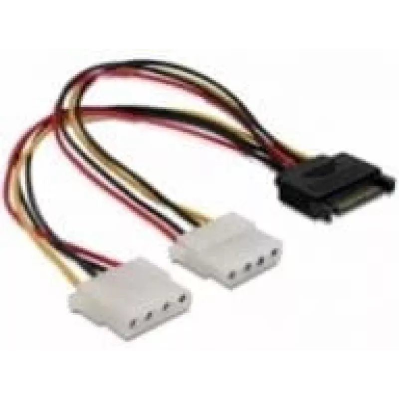 SATA 15-Pin auf 2x 4-Pin Molex Buchse 20 cm DeLOCK 65159