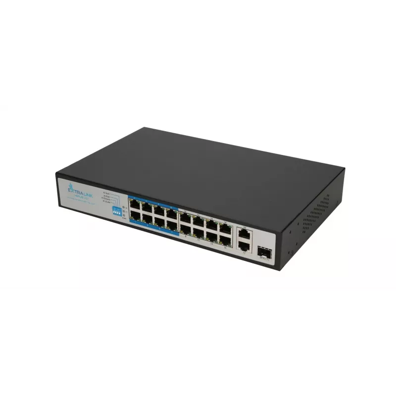 Switch Extralink VIRTUS V3 Unmanaged L2 16x Fast Ethernet (10/100) PoE 1U Schwarz