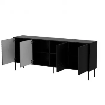 Kommode cama meble Cama 4D CORTINA — 2000×400×810 mm, schwarz, Spanplatte