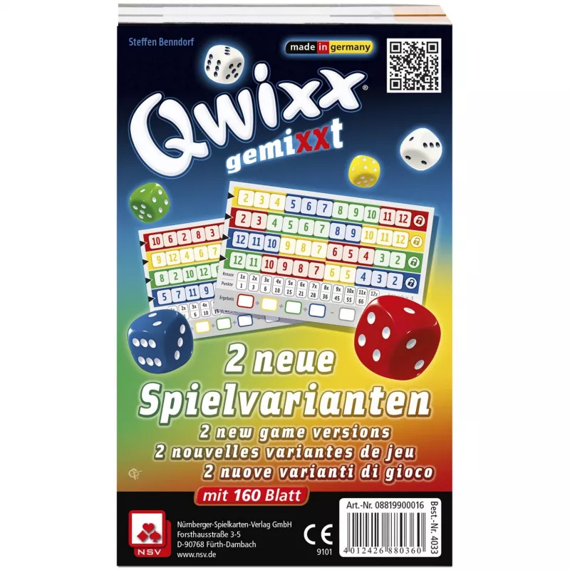 Qwixx Gemischte Zusatzpunkteblöcke Würfelspiel