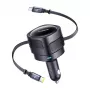 Auto-Ladegerät Baseus Enjoyment Max 60W mit USB‑C- und Lightning-Kabeln, Dual-Port-Schnellladung