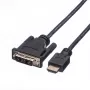 ROLINE Adapterkabel HDMI auf DVI-D (Single Link) - 1,5m - Schwarz (11.04.5516)