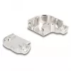 Kabeltülle DELOCK D-Sub Gehäuse für 9-polig Stecker/Buchse mit Metallwinkel 90° abgewinkelt, silber, 33×47×16 mm