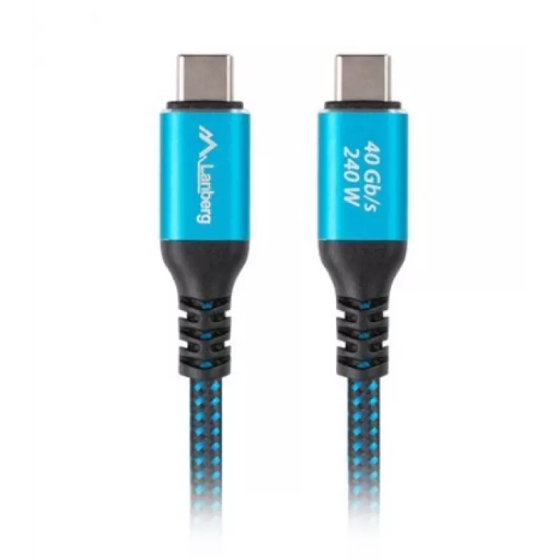 USB-C Kabel M/M USB4 1,5M 240W 60Hz Schwarz-Blau