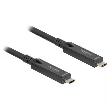 Active Optical USB-C 8K Video + Data + PD Cable (black, 15 Meter, PD 60 Watt)